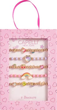 Capelli New York Kids' 5-Pack Assorted Stretch Bracelet Boxed Set