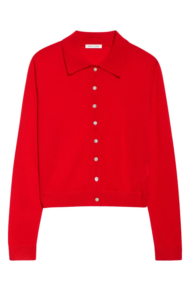 Sandy Liang Summers Merino Wool Cardigan, Alternate, color, 