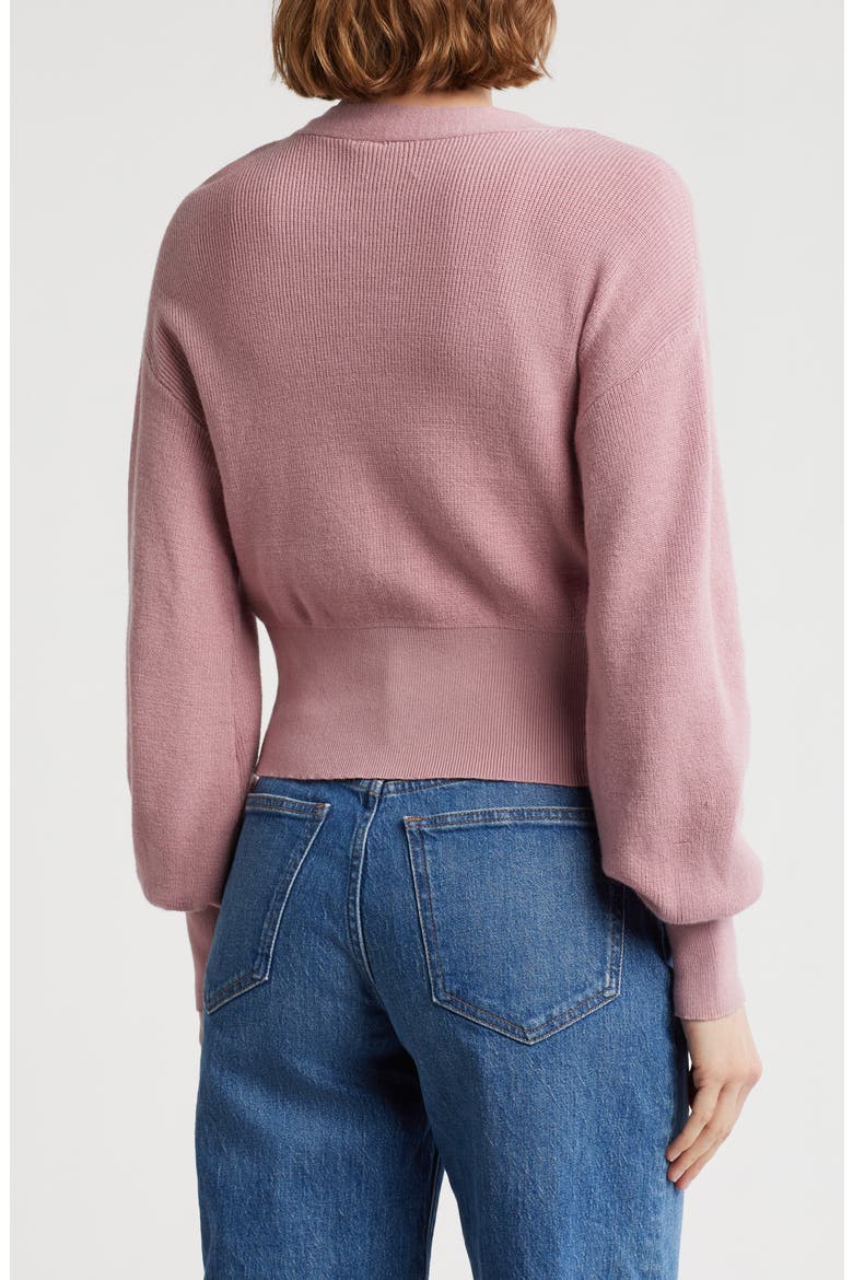 Juliet Double Breasted Crop Cardigan, Alternate, color, FOXGLOVE