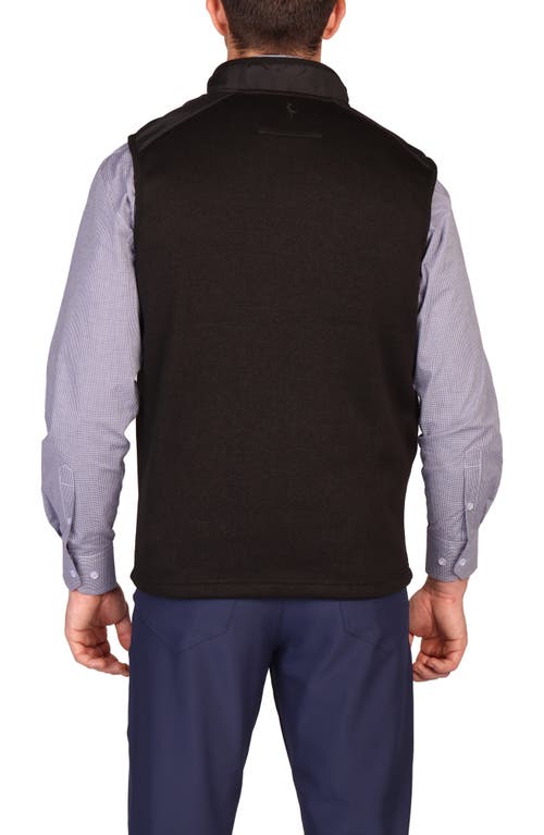 Tailorbyrd Full Zip Knit Vest In Black