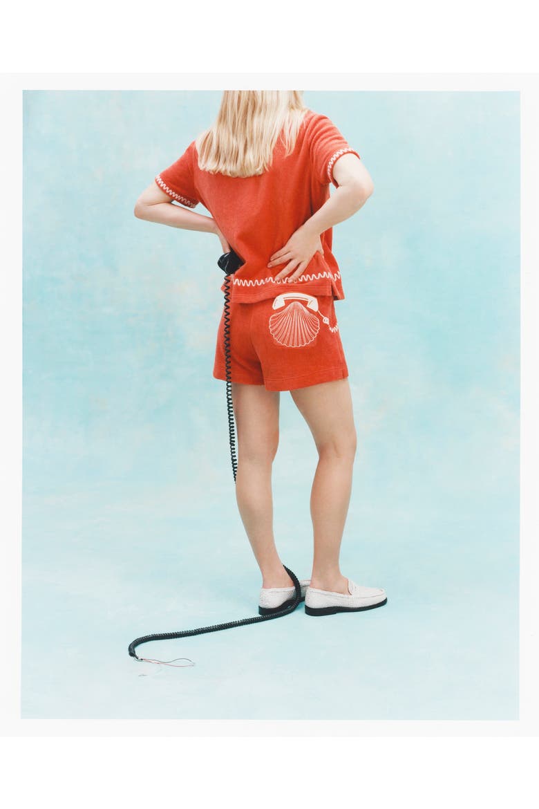 'Lobster Landline' Cabana ~ Crop Cut, Alternate, color, Red