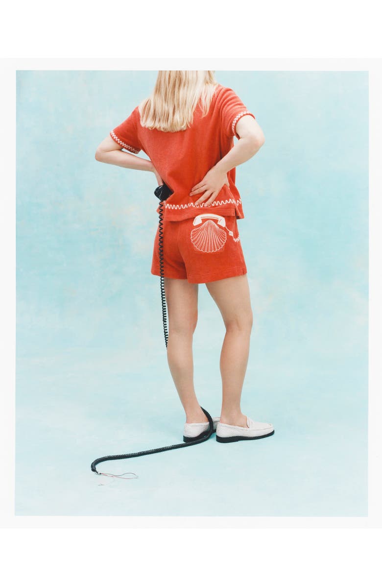 Tombolo 'Lobster Landline' Cabana ~ Crop Cut, Alternate, color, Red