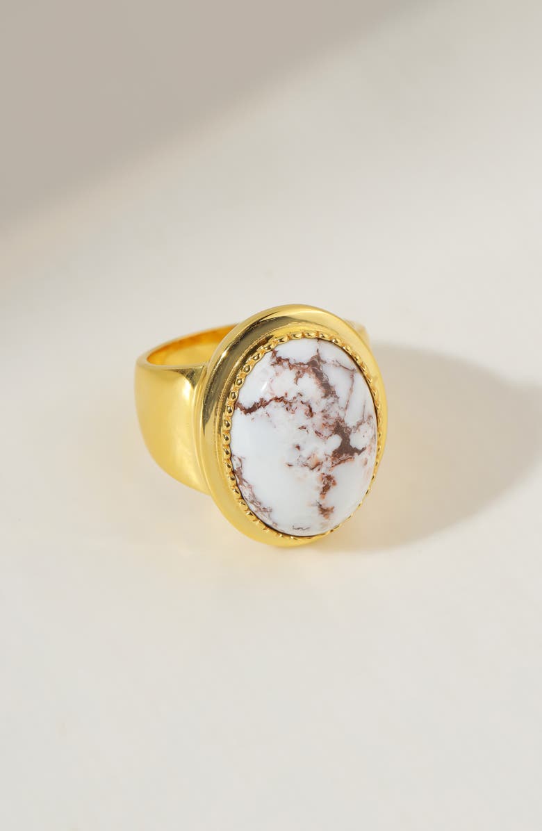 YS GEMS Wild Horse Turquoise Ring, Alternate, color, White