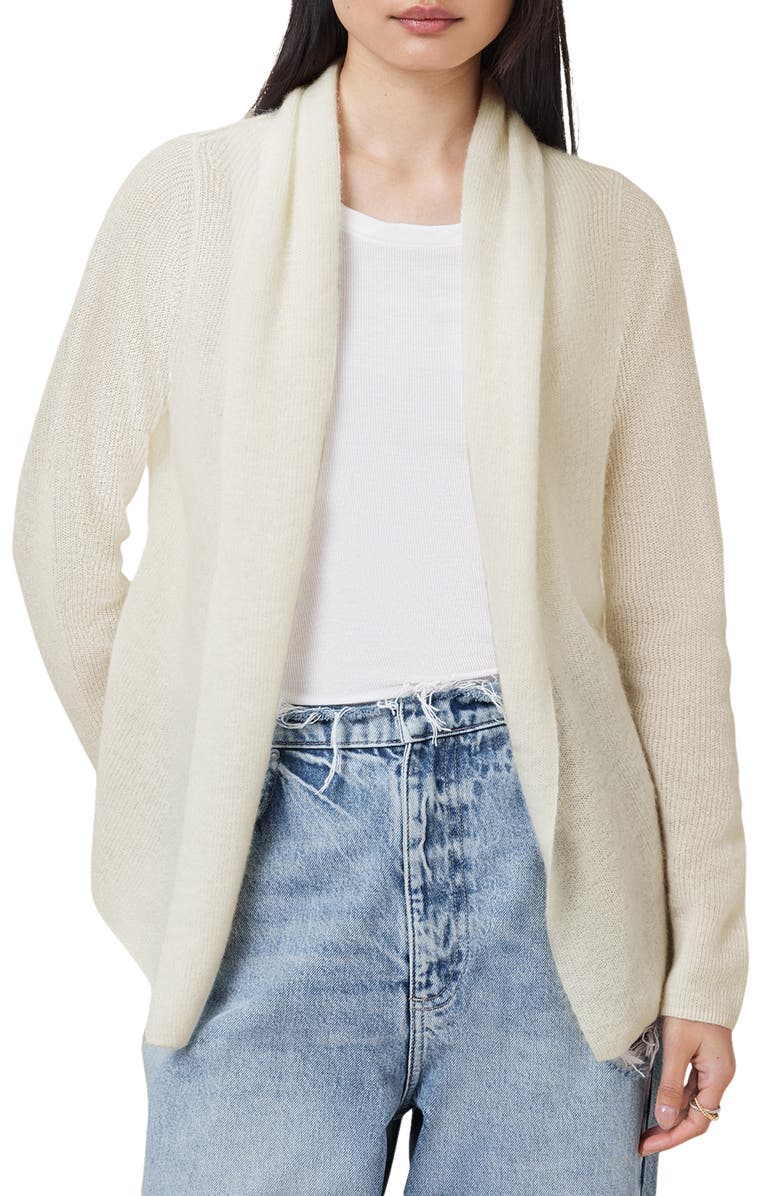 AllSaints Laina Cardigan, Main, color, Chalk White
