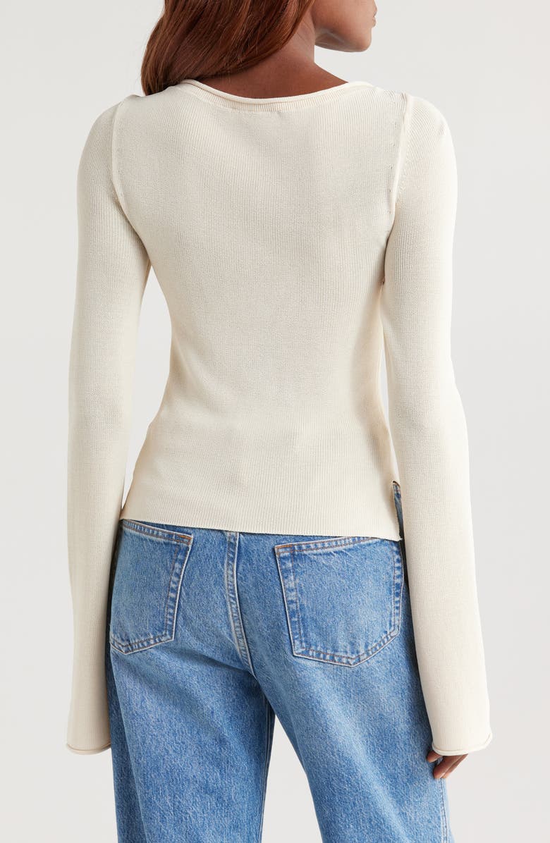 Good American Roll Neck Stretch Rib Sweater, Alternate, color,