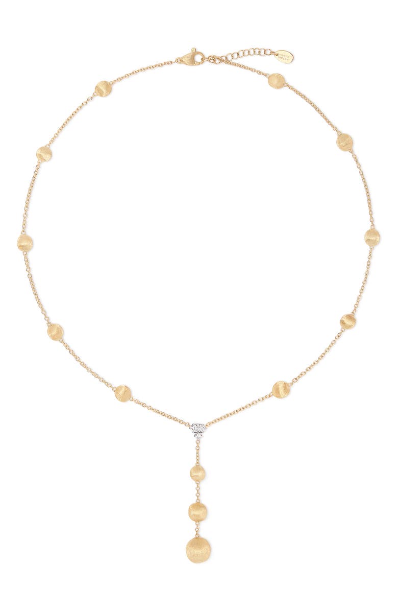 Marco Bicego 18K Yellow Gold Lariat Necklace with Diamonds, Main, color, 18K Yellow Gold