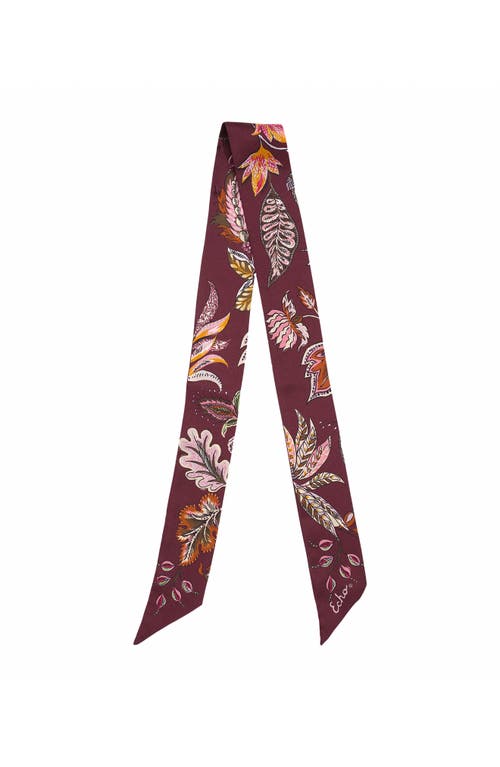 Echo Falling Leaves Ribbon Scarf In Burgundy