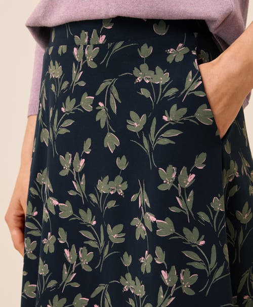 Pact Fit & Flare Midi Skirt In Blue