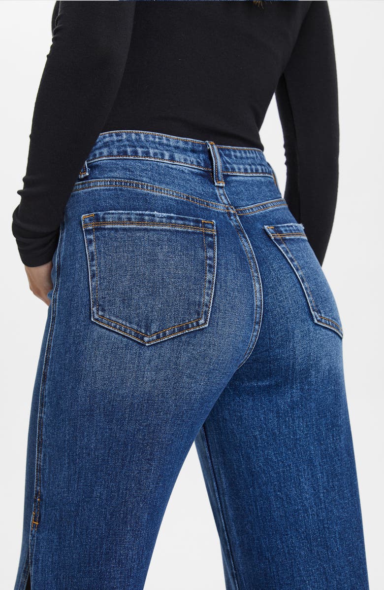 Bayeas High Waist Wide Leg Slit Hem Jeans, Alternate, color, Lovely