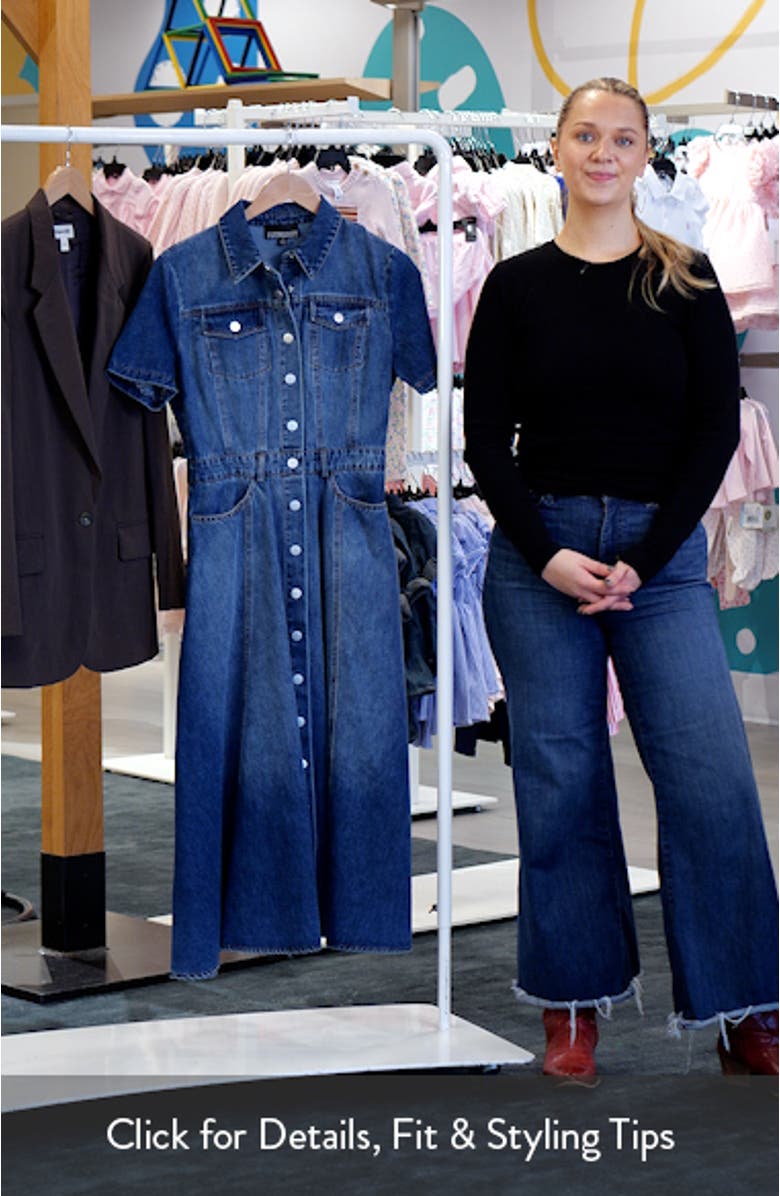 Cotton Blend Denim Midi Shirtdress, sales video thumbnail