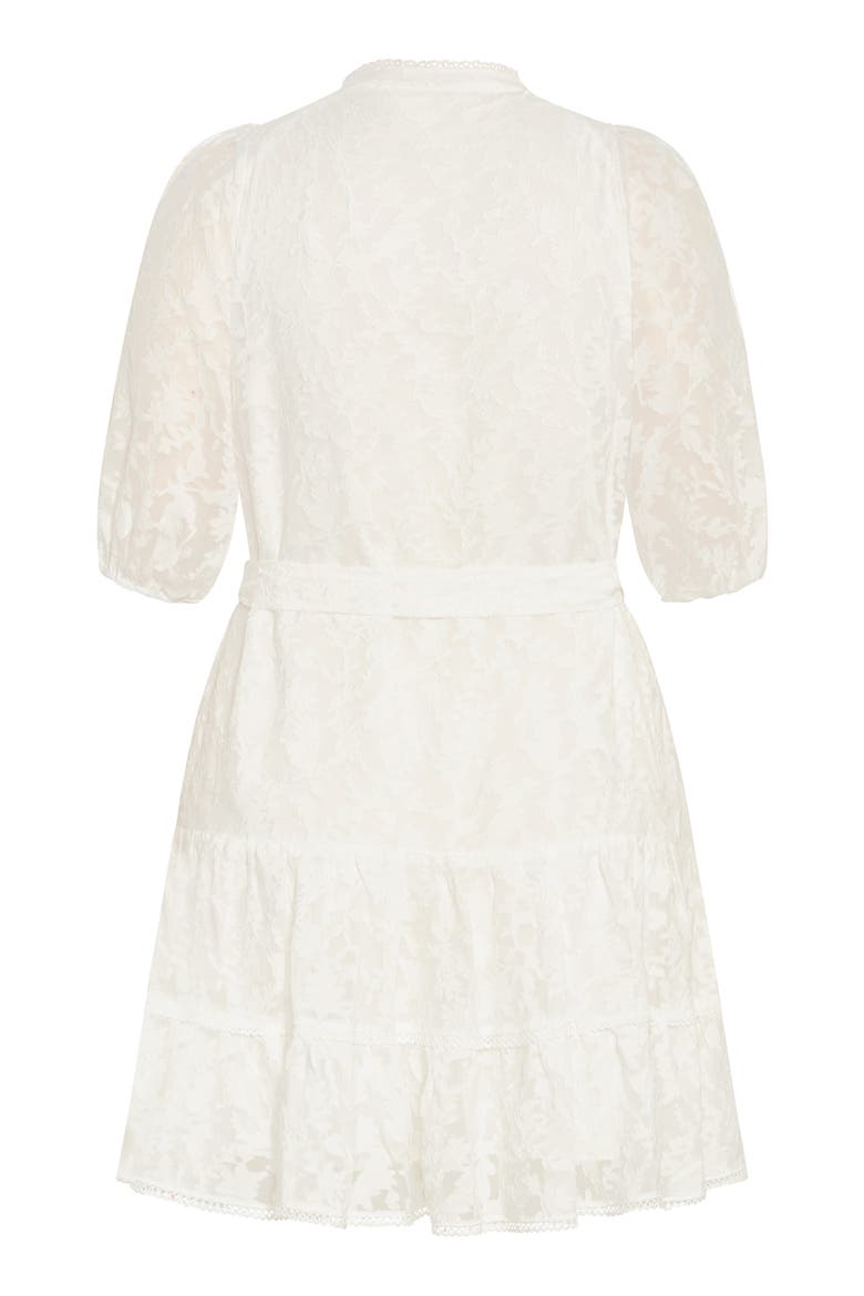 Chrissa Floral Puff Sleeve Tiered Minidress, Alternate, color, IVORY