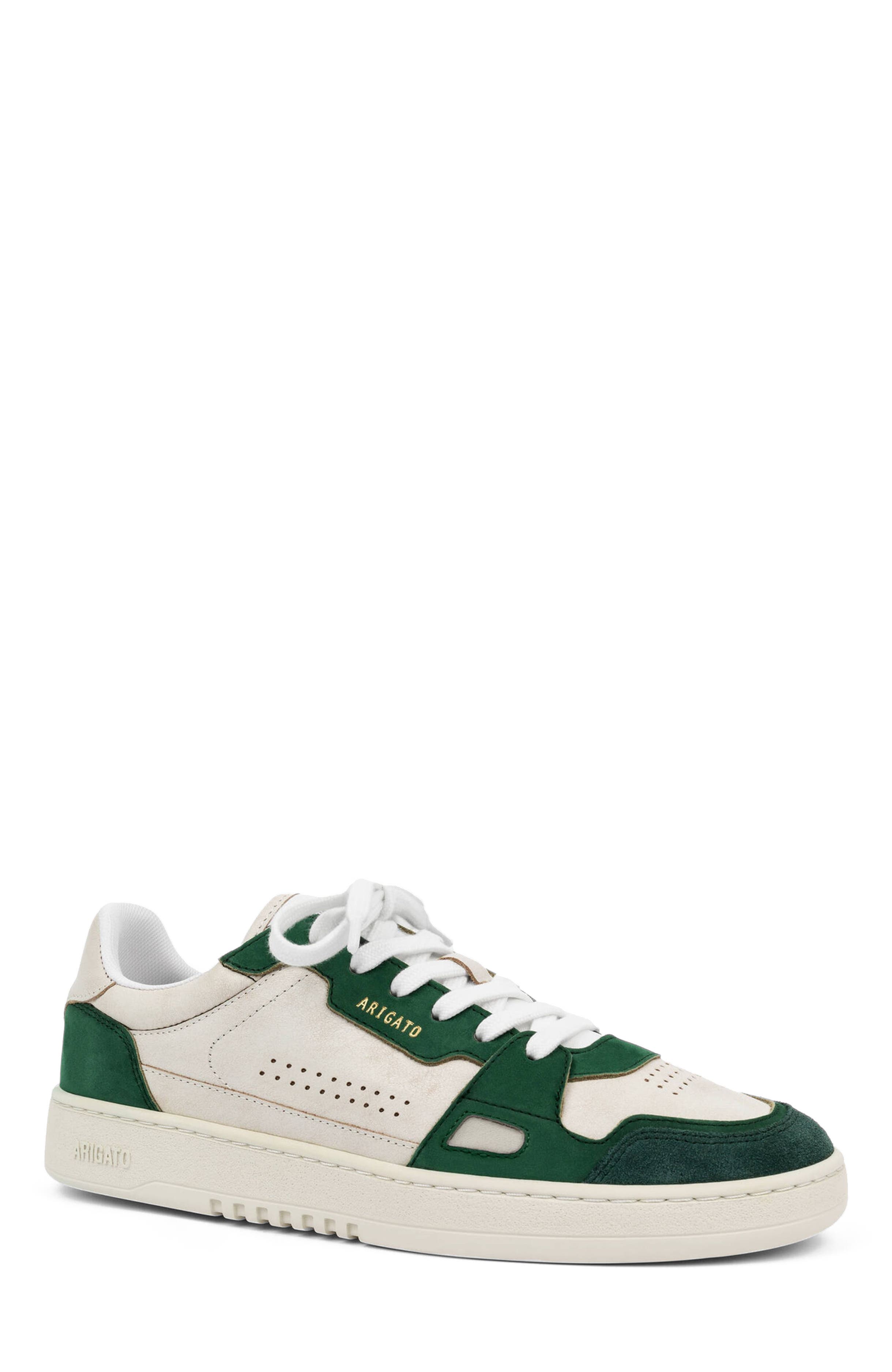 Axel Arigato Dice Lo Cracked Leather Sneaker, Alternate, color, White/Kale Green