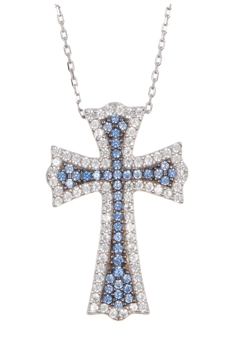 SUZY LEVIAN Sterling Silver Blue Sapphire Pendant Necklace, Main, color, Blue