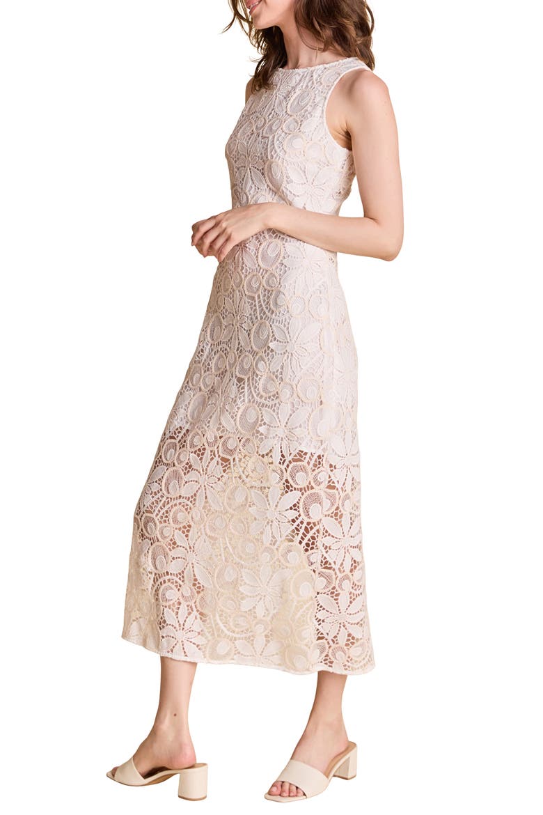 Lace Sleeveless Maxi Dress, Alternate, color, WHITE