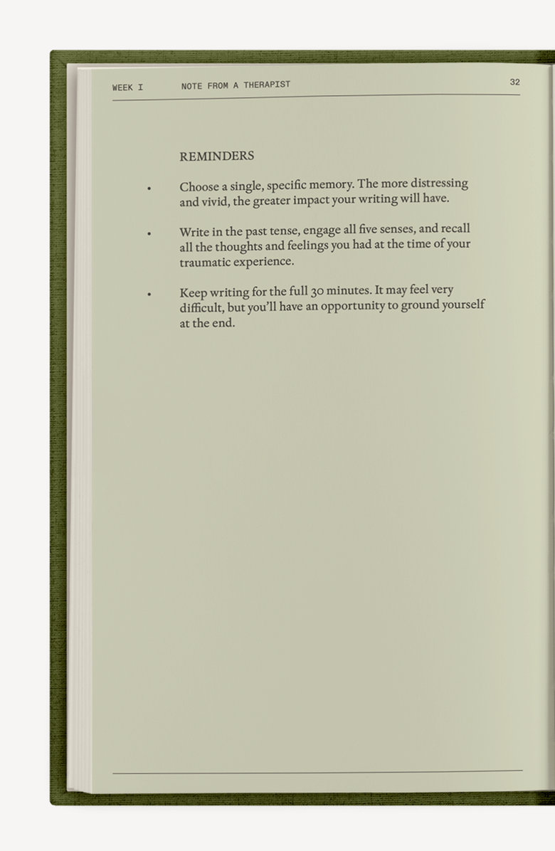 Therapy Notebooks The After-Trauma Notebook, Alternate, color, Dark Olive Green