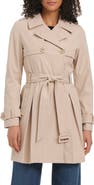 Kate Spade New York belted double breasted pleated trench coat