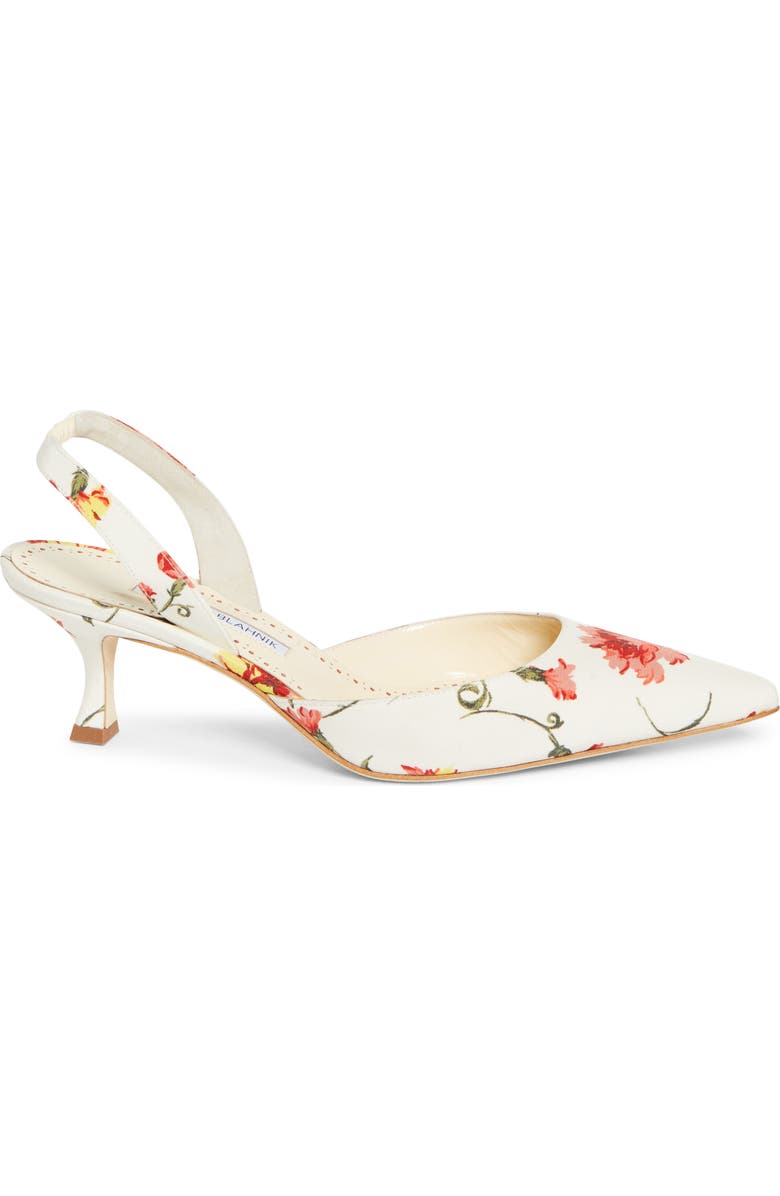 Manolo Blahnik Carolyne Floral Pointed Toe Slingback Pump, Alternate, color,