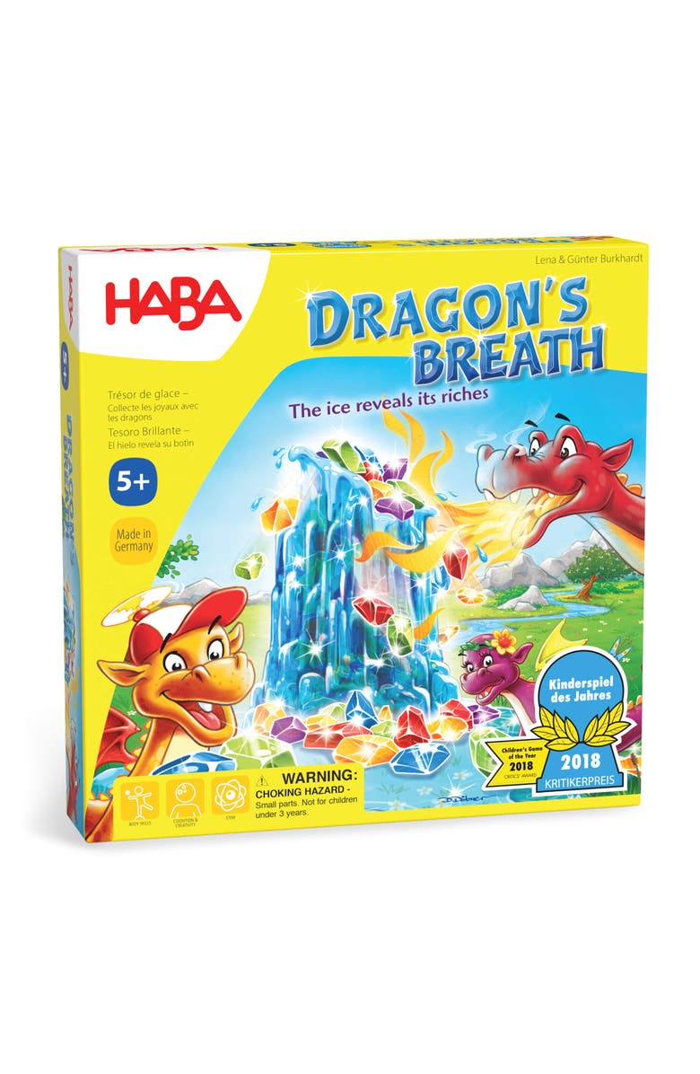 HABA Dragon's Breath Board Game - Award- Winning Board Games for Family Night and Exciting Tabletop Adventures for Dragon Fans Ages 5 and Up, Main, color, Yellow Multi
