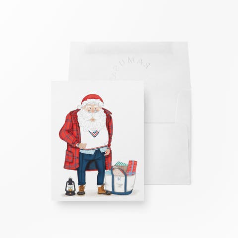 Holiday Winter Greeting Cards "Preppy Santa"