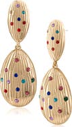 JARDIN Fluted Crystal Drop Earrings