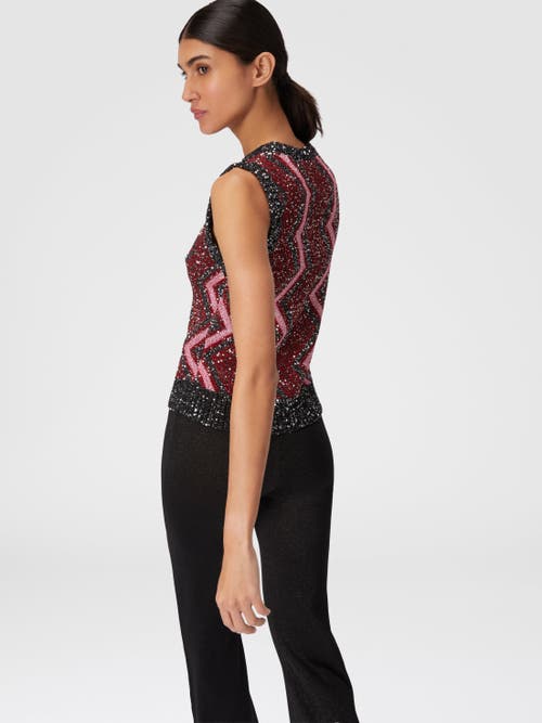 MISSONI MISSONI VEST WITH MACRO ZIG ZAG AND SEQUINS 