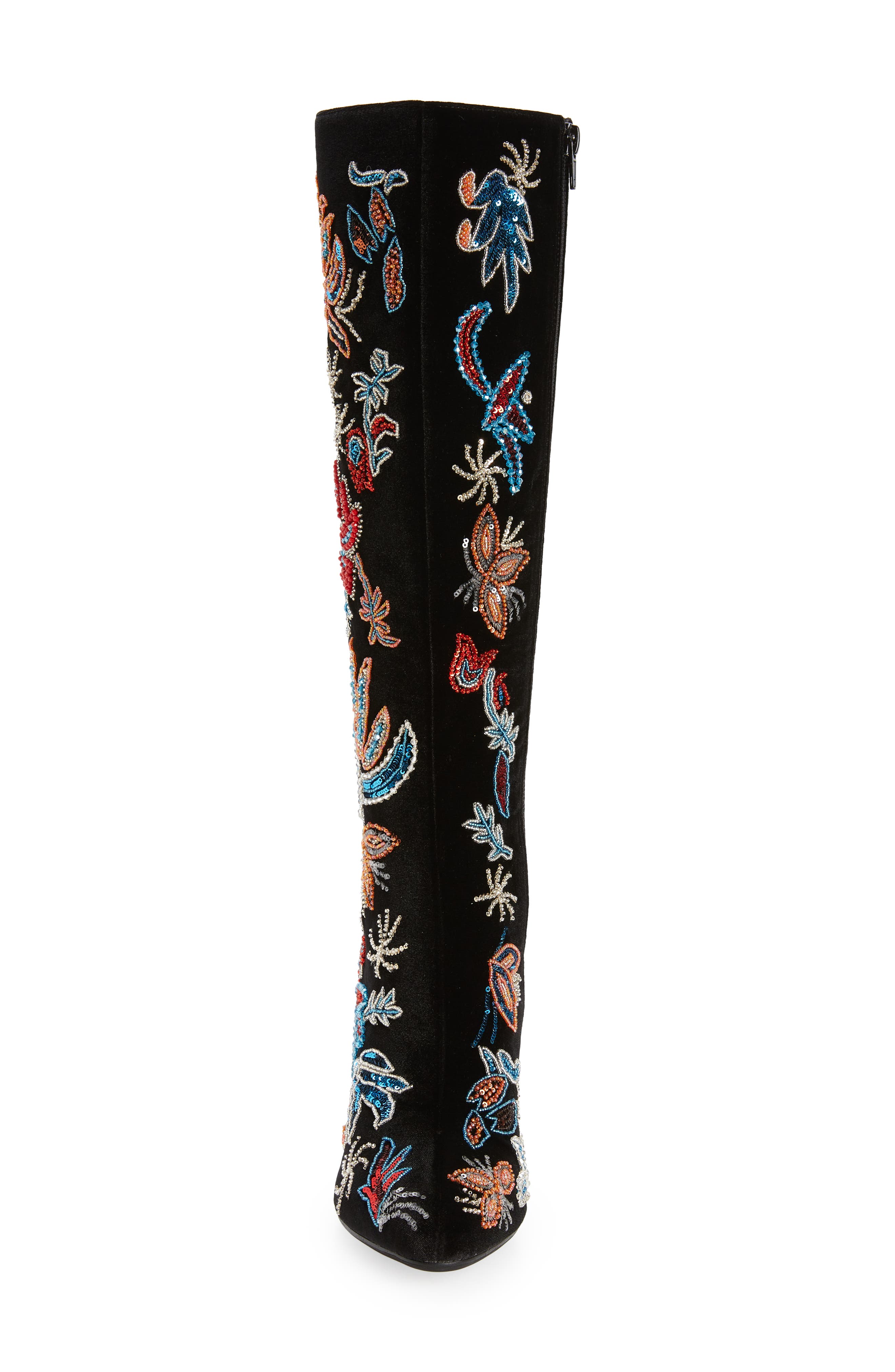 Embellished Boot, Alternate, color, BLACK VELVET COMBO