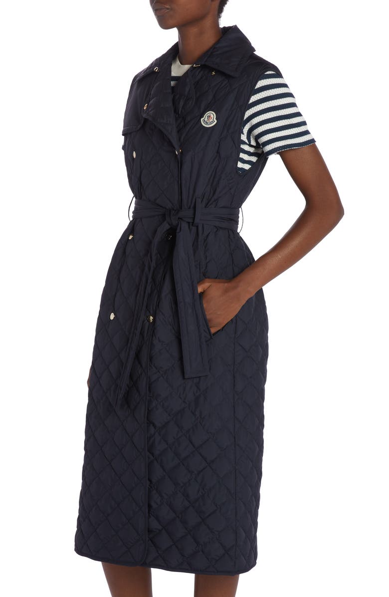Moncler Alcione Diamond Quilted Down Long Vest, Alternate, color, 