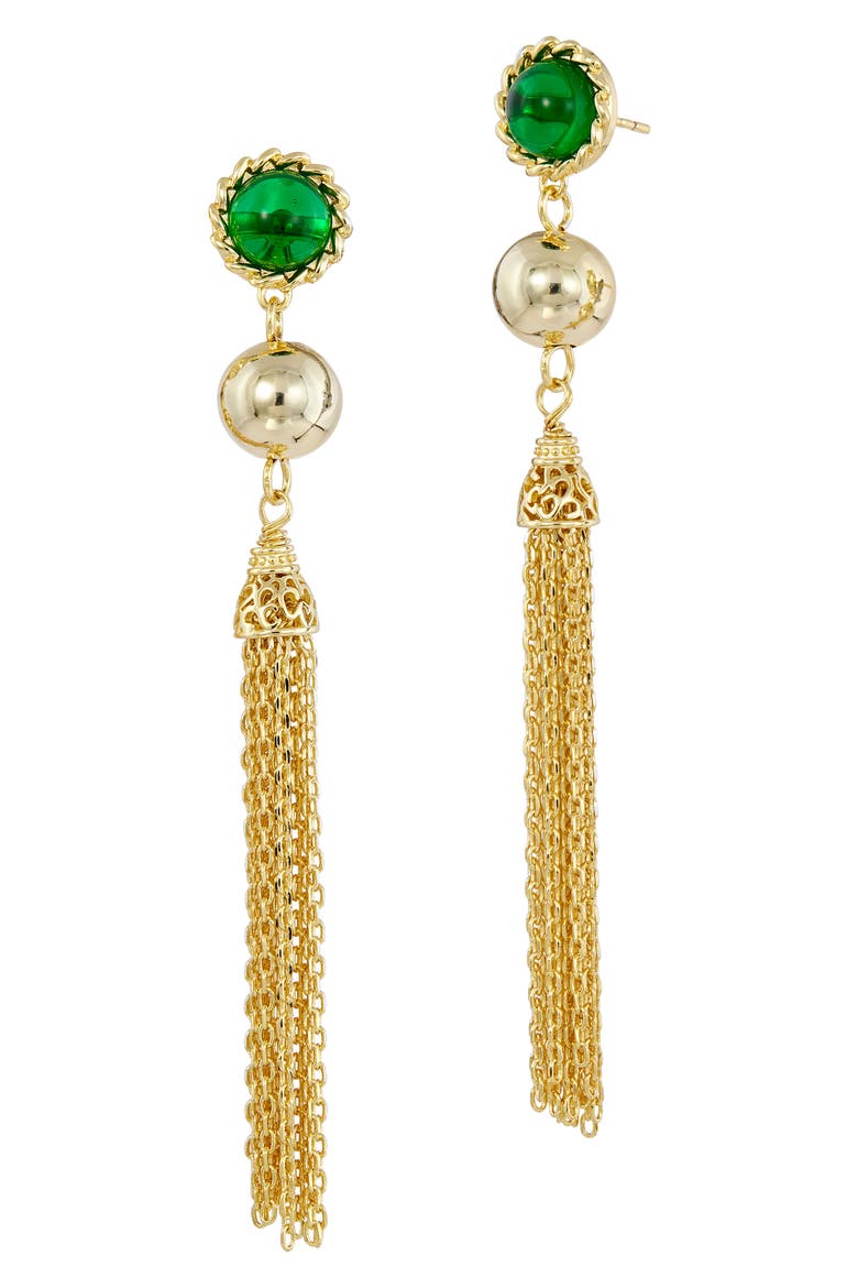 Cubic Zirconia Drop Earrings, Main, color, YELLOW