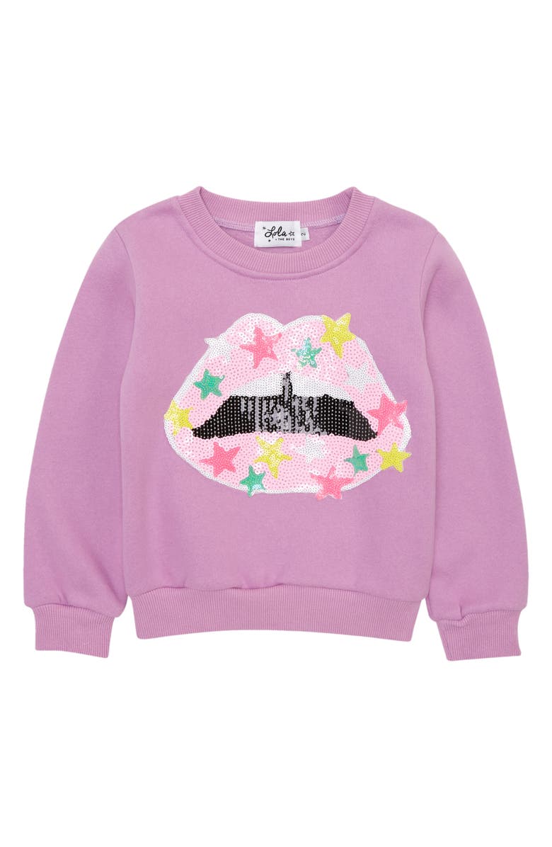 Lola + The Boys Starstruck Sequin Sweatshirt, Main, color, 