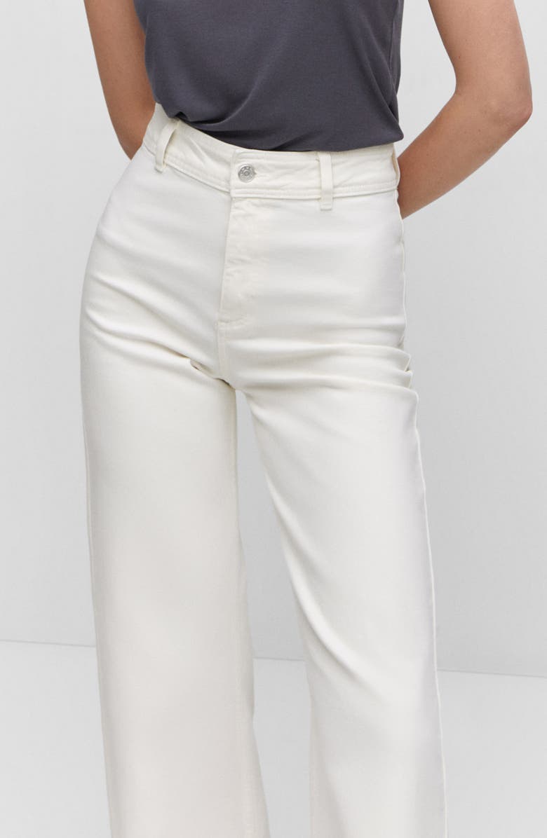 MANGO High Waist Wide Leg Culotte Jeans, Alternate, color,