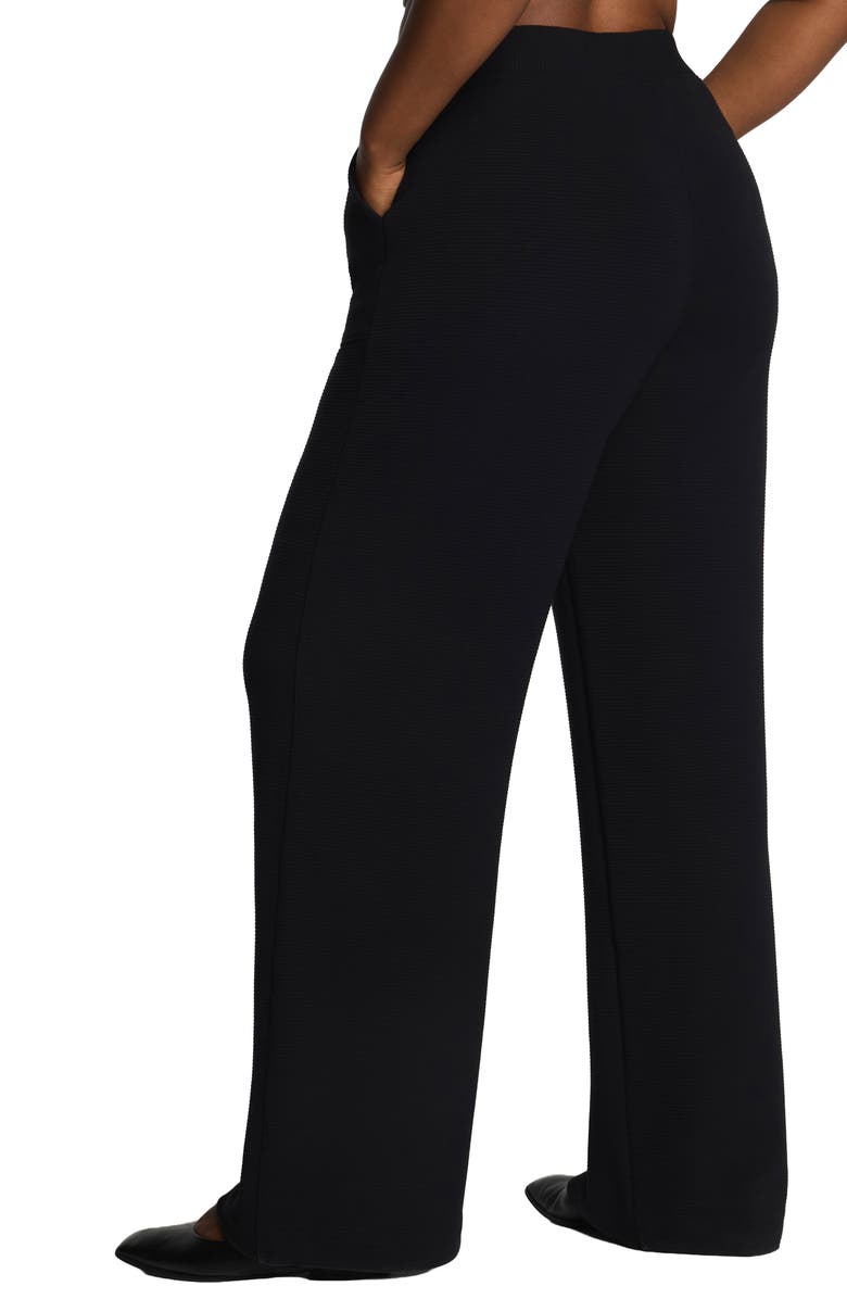 SPANX<sup>®</sup> AirEssentials Wide Leg French Terry Rib Pants, Alternate, color, Very Black