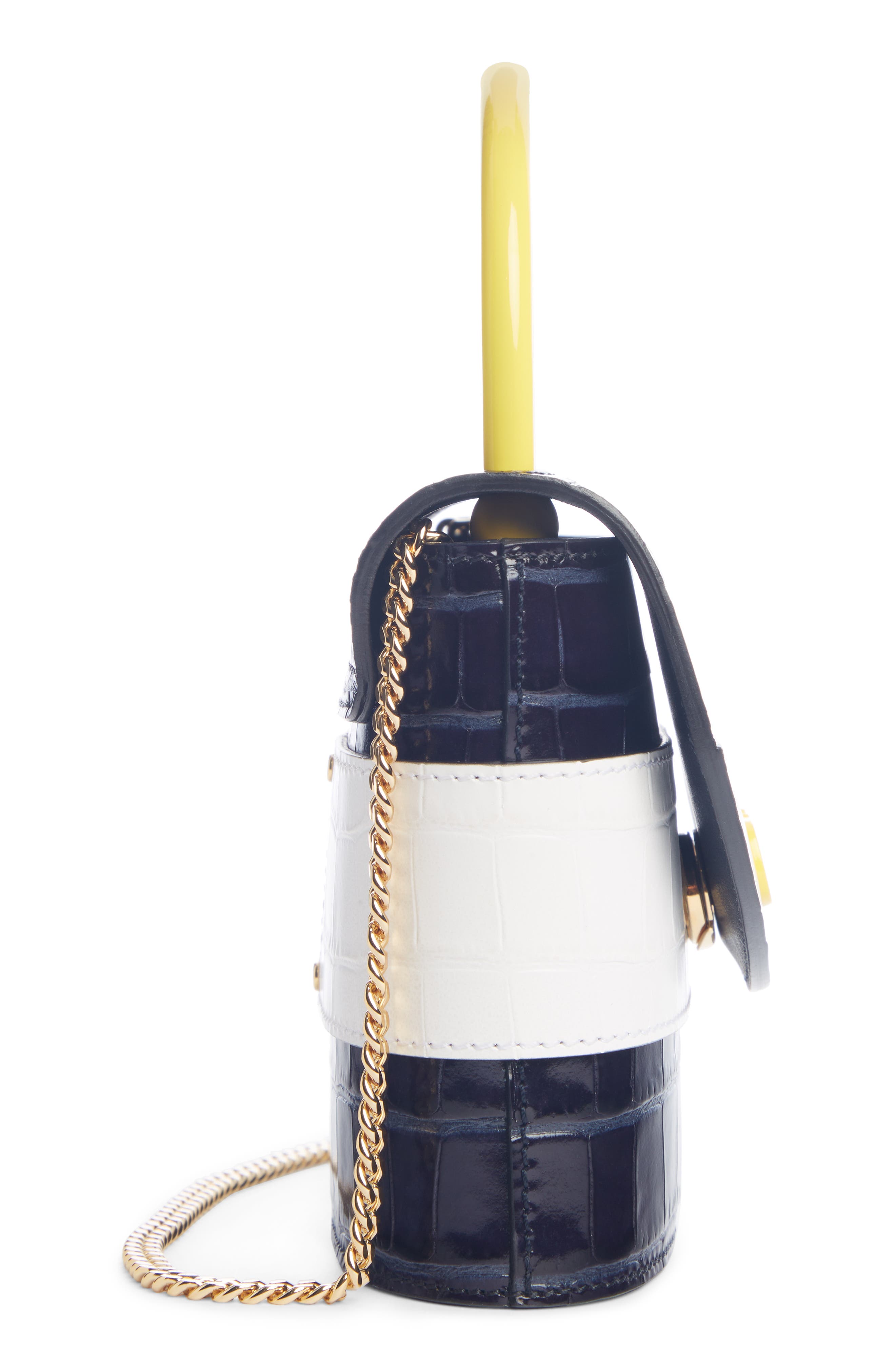 Chloé Small Aby Lock Croc Embossed Leather Shoulder Bag, Alternate, color, 