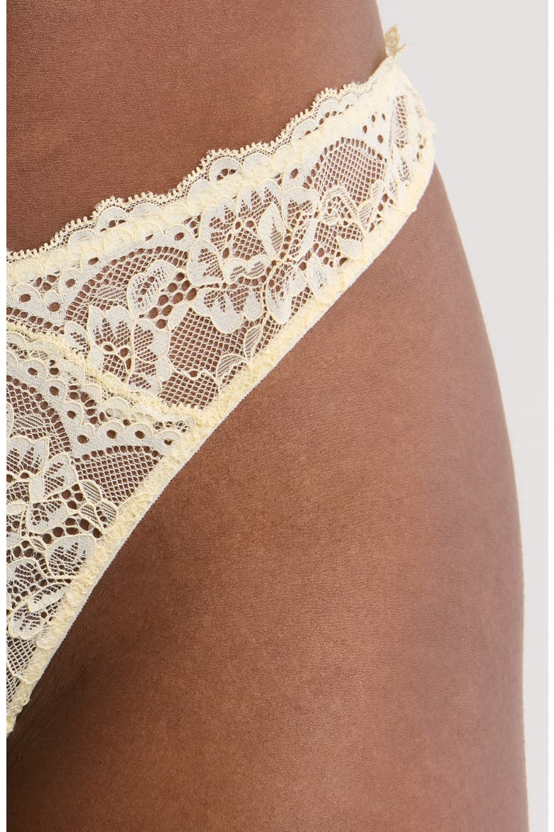 Bianca Lace Thong, Alternate, color, BUTTERCUP