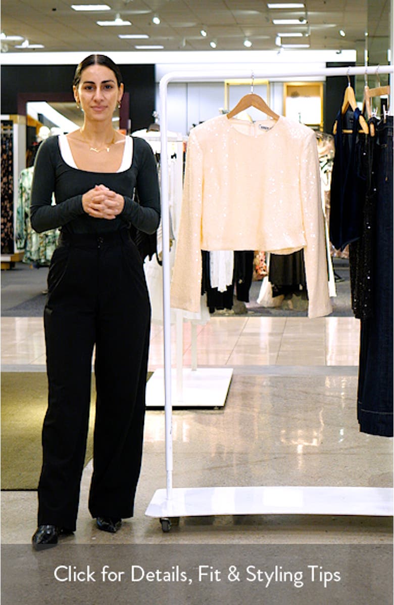 Power Shoulder Sequin Crop Top, sales video thumbnail