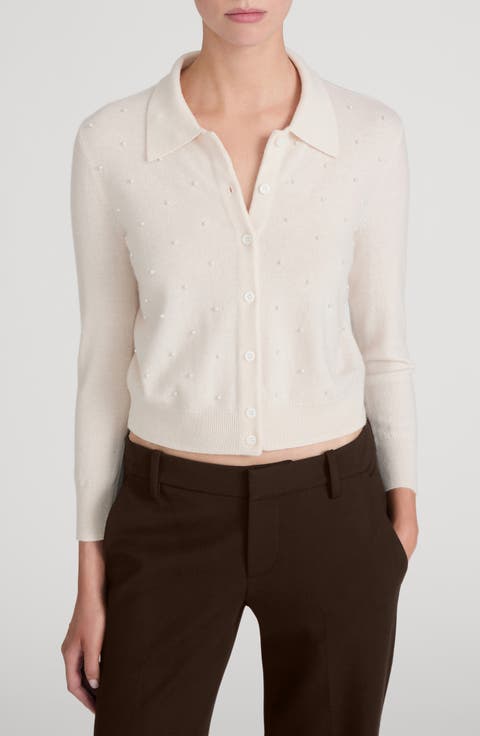 The Faux Pearl Wool & Cashmere Cardigan