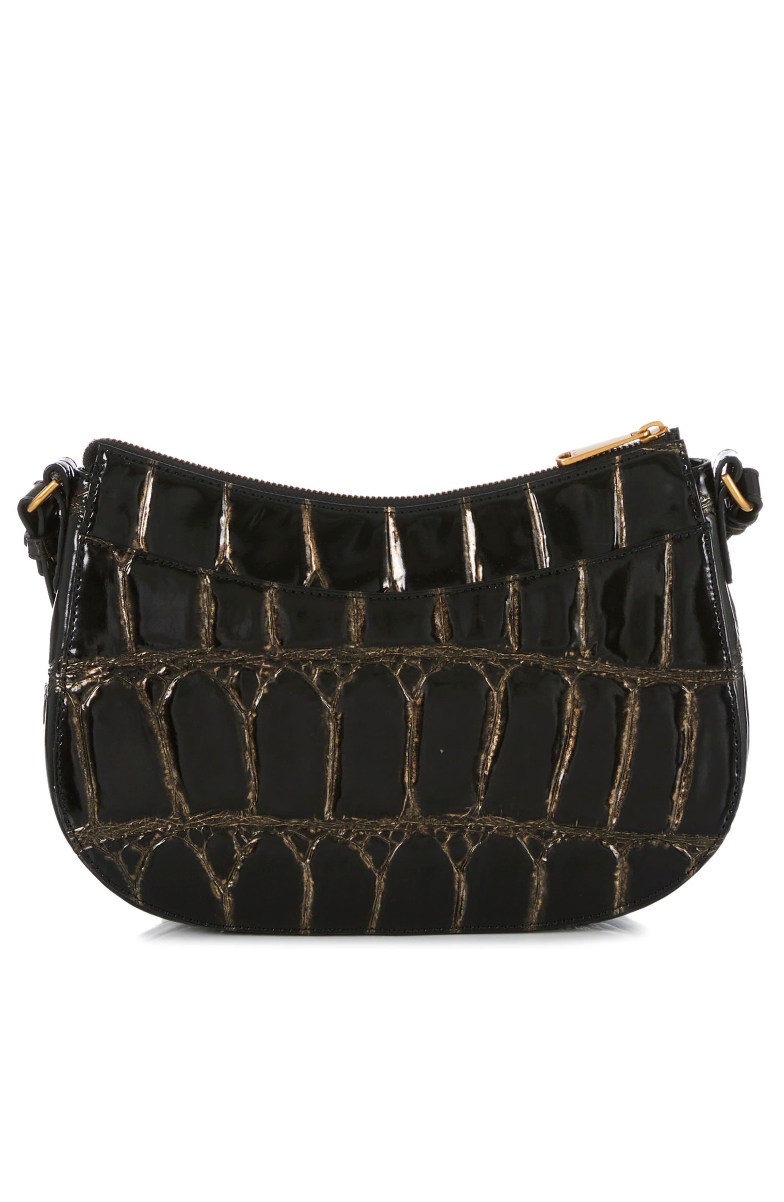 Brahmin Shayna Croc Embossed Leather Crossbody, Alternate, color, 