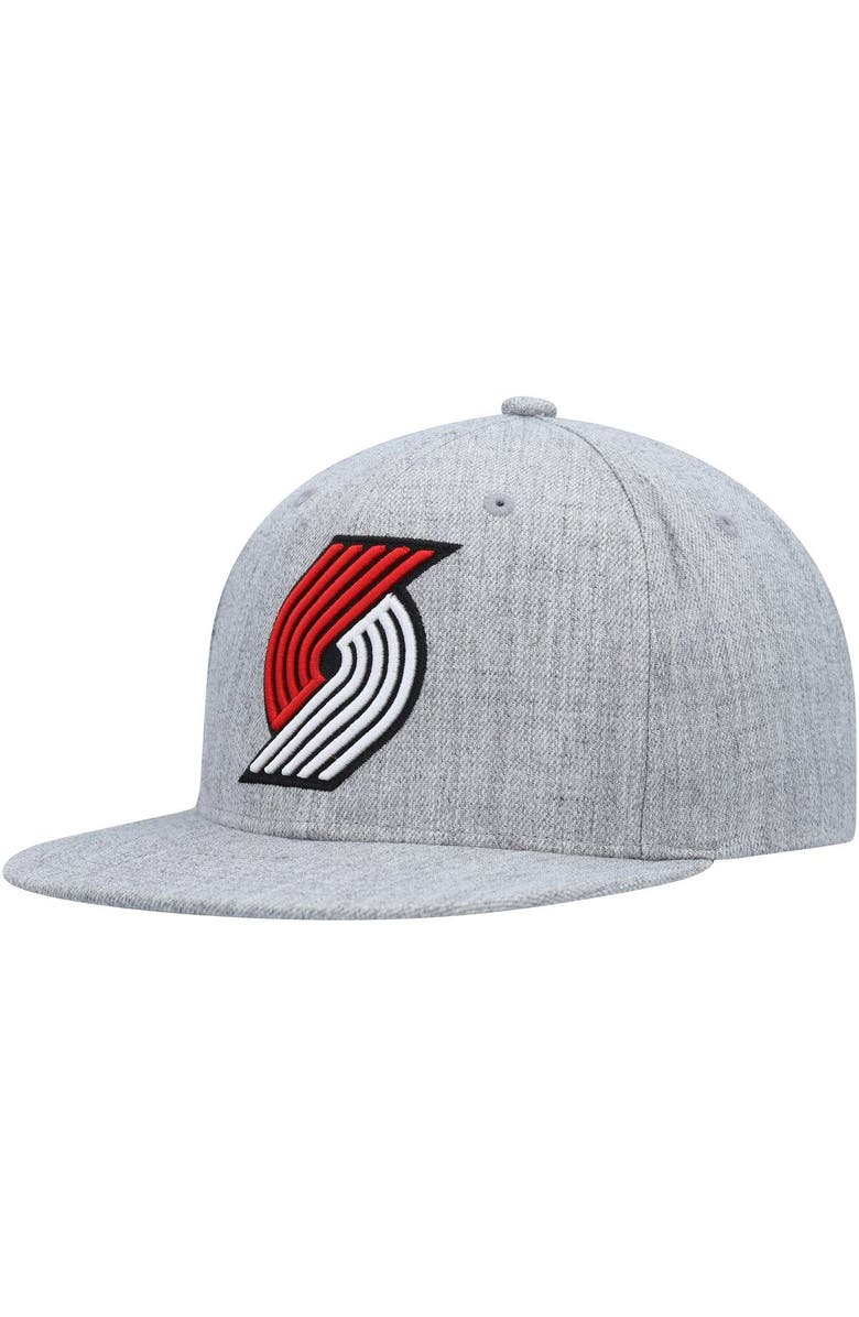 Mitchell & Ness Men's Mitchell & Ness Heather Gray Portland Trail Blazers Hardwood Classics 2.0 Snapback Hat, Main, color,