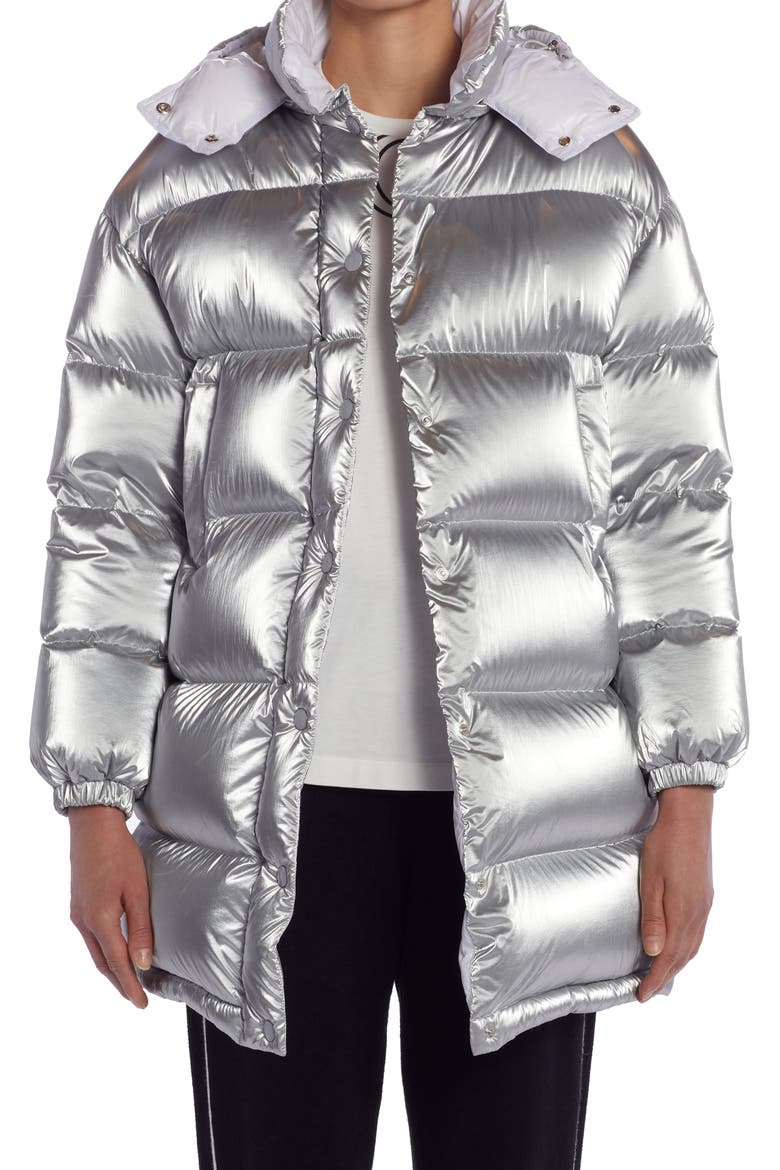 Gaou Quilted Down Parka, Main, color, SILVER