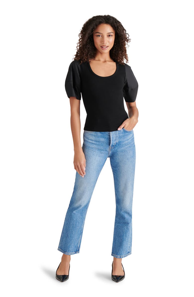 Steve Madden Valetta Mixed Media Top, Alternate, color, 