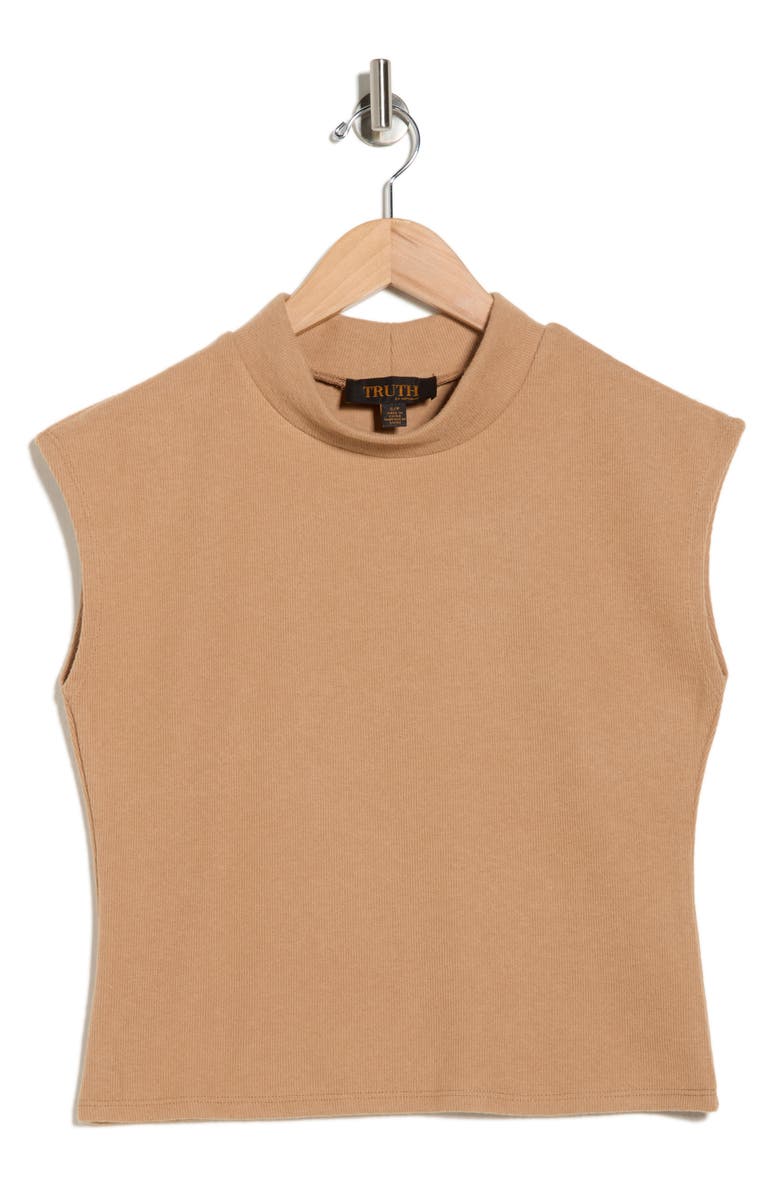 TRUTH Mock Neck Cap Sleeve Sweater, Alternate, color, Soft Camel