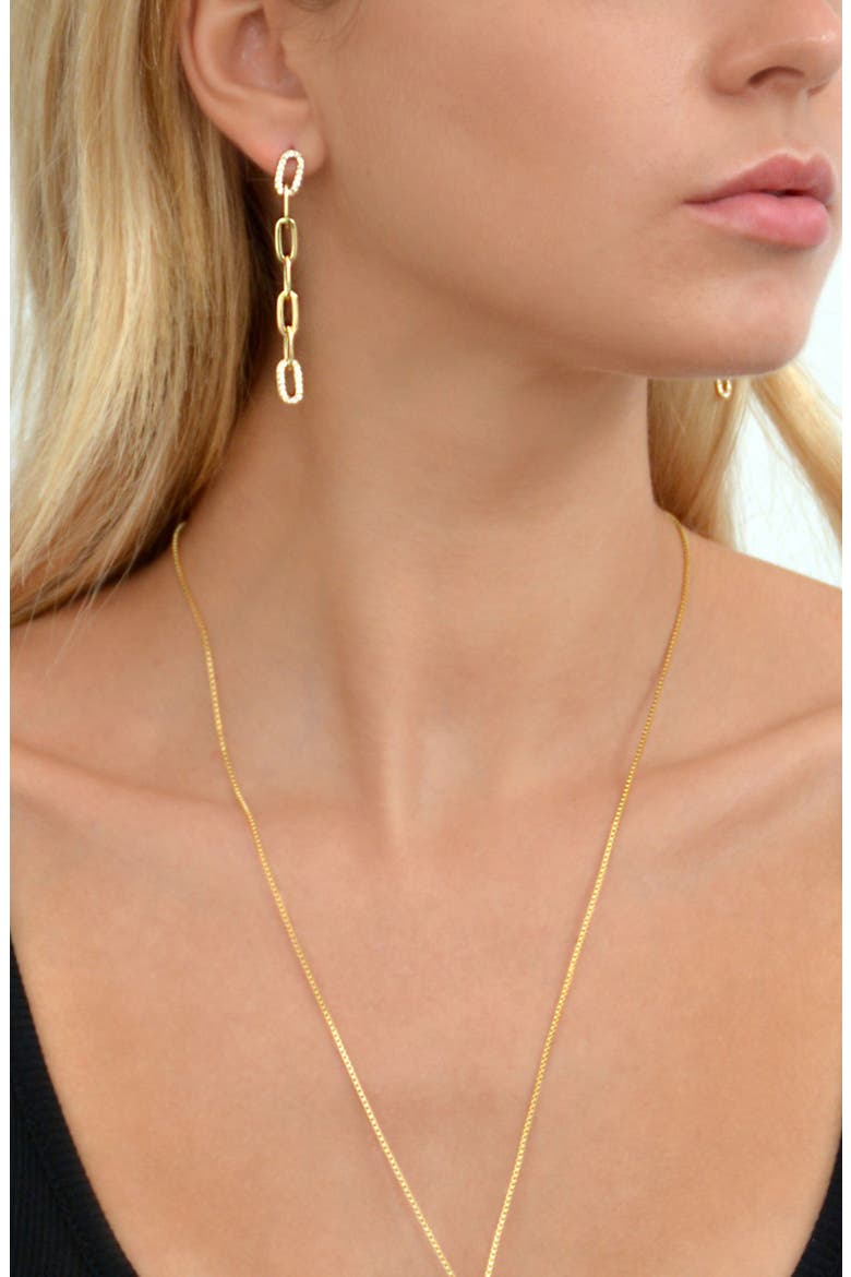 Love Link Drop Earrings, Alternate, color, GOLD