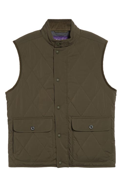 Ralph Lauren Purple Label Carleton Diamond Quilted Down Vest In Green