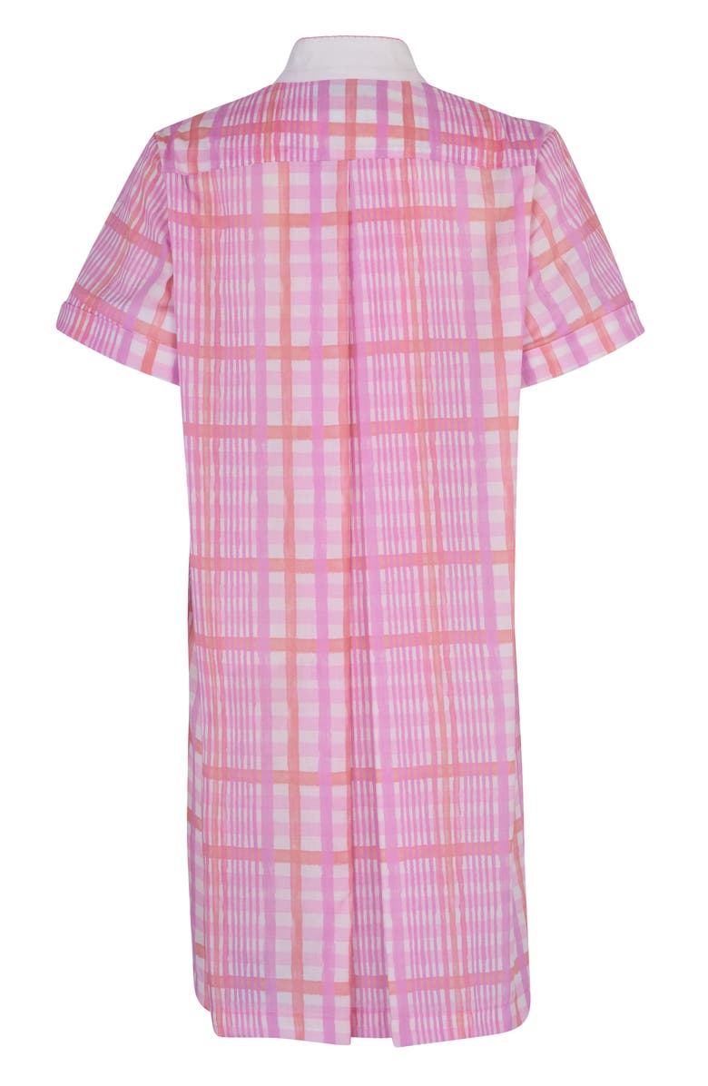 De Loreta Azulejo Short Sleeve Cotton Mini Shirtdress, Alternate, color, Loto Print