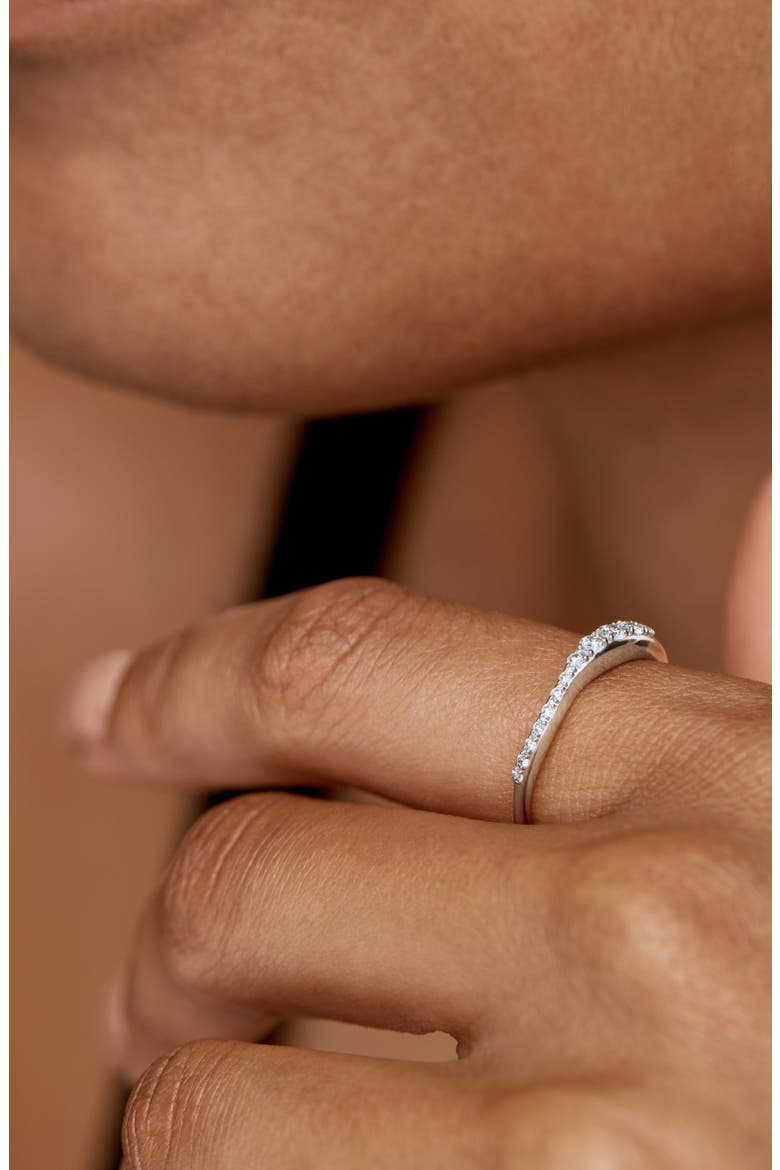 Riva Pavé Lab Grown Diamond Ring, Alternate, color, STERLING SILVER/ LAB DIAMOND