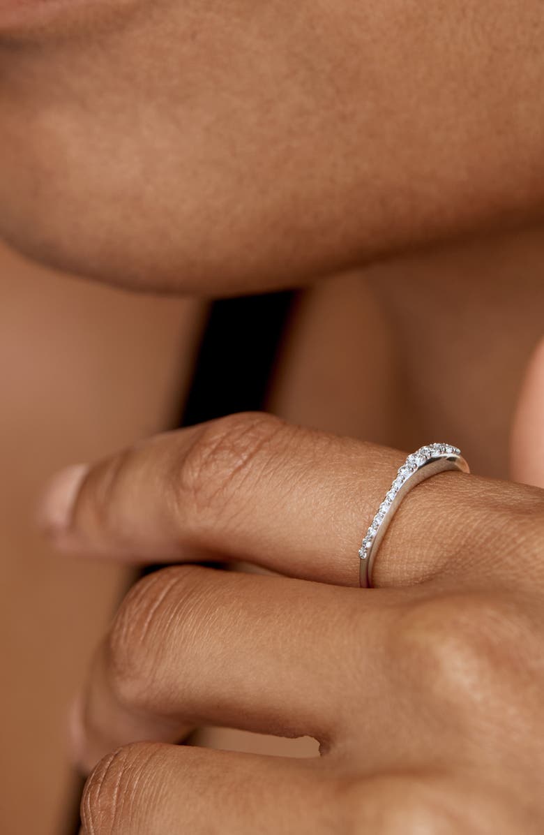 Monica Vinader Riva Pavé Lab Grown Diamond Ring, Alternate, color, Sterling Silver/ Lab Diamond