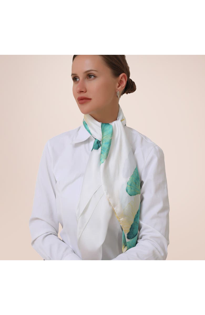 Youzey Clover Green & White Lightweight Scarf, Alternate, color, Green/White