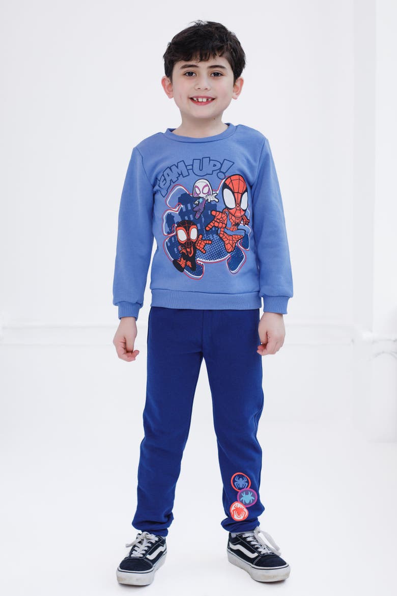 Spider-Man Fleece Sweatshirt & Pants Set, Alternate, color, Spider-Man Blue
