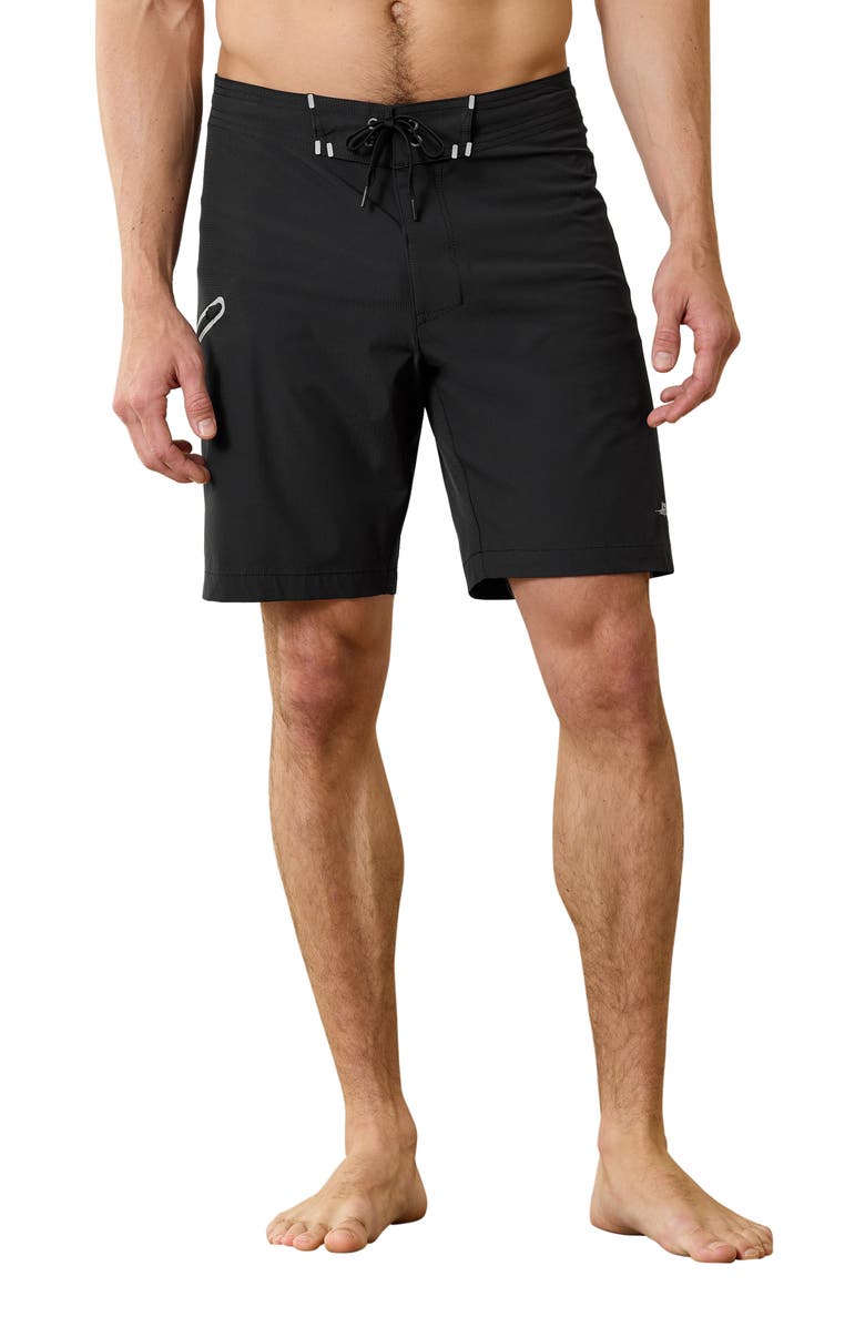 Tommy Bahama Molokai Board Shorts, Main, color, Black