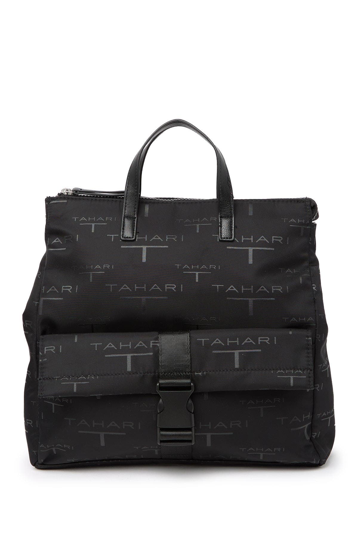 T Tahari Lexington Ave Logo Print Backpack, Main, color, 