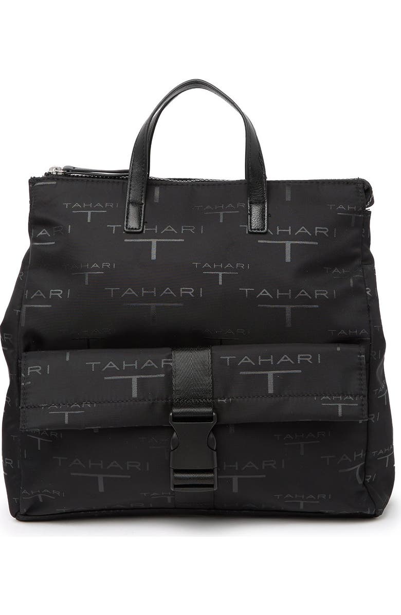 T Tahari Lexington Ave Logo Print Backpack, Main, color,